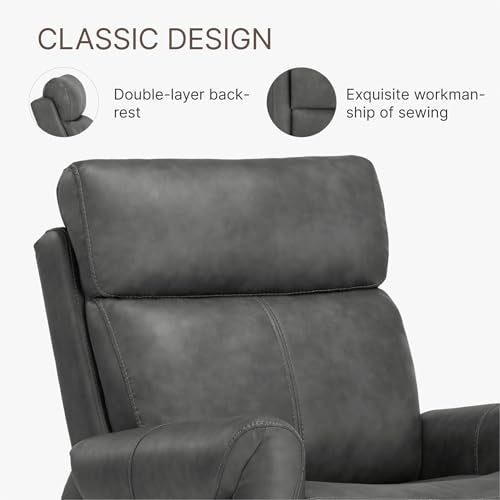 KISLOT Leather Recliner Chair for Adults Wall Hugger RV Recliner with USB Charging Ports Electric Power Reclining Sofa for Living Room Home Theater Seating Bedroom