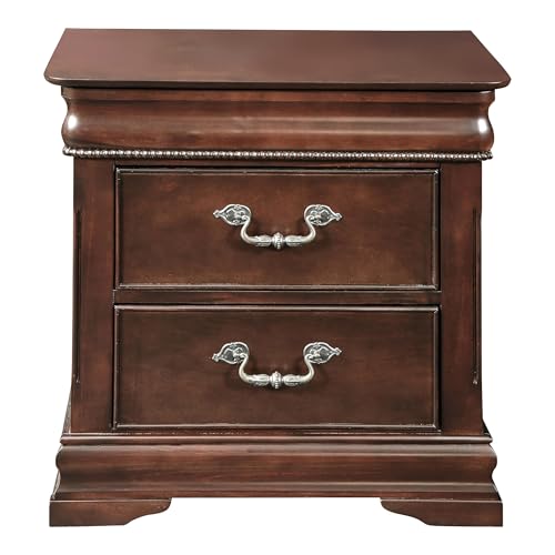 Furniture of America FOA Ruben 3pc Cherry Wood Panel Bedroom Set - Queen + Nightstand + Chest Furniture of America