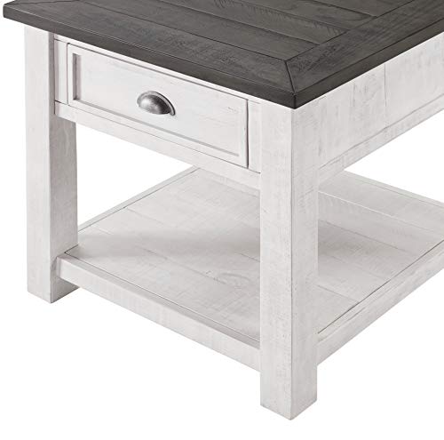 Martin Svensson Home Monterey Solid Wood End Table White with Grey Top Martin Svensson Home