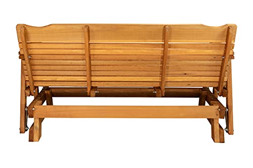 Kilmer Creek Rustic Finished 5' Cedar Porch Outdoor Glider, Amish Crafted Kilmer Creek