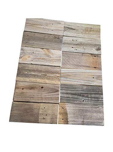 Rustic Weathered Reclaimed Wood Planks for DIY Crafts, Projects and Decor (12 Planks - 5.5"x12) Rockin' Wood