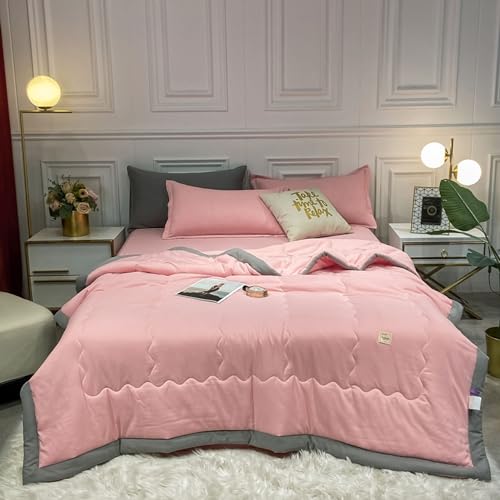 Summer Duvet 150x200/180x200cm,Lightweight Breathable Summer Comforter Double/Single Cooler Comforter Luxury All Season Quilted Duvet Soft Cooling Blanket for Bed Sofa Couch(I,150x200cm) QWHYQXI