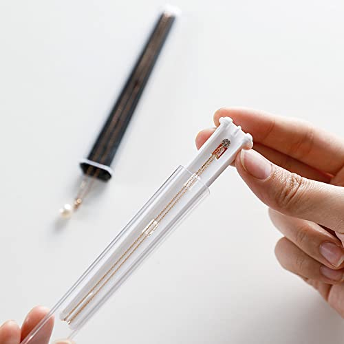 FrasioJoon Anti-Tangle 2 Pcs Travel Necklace Acrylic Mini Portable Storage Holder,Pendant Small Chain Box Container Display Case FrasioJoon