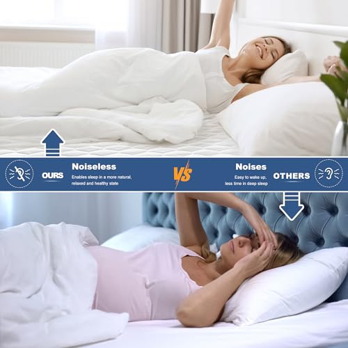 GRT Full Mattress Protector Waterproof, 100% Waterproof Quilted Fitted Mattress Pad, Noiseless Hollow Cotton Mattress Cover, fits up to 18" Deep, Dust Proof White GRT