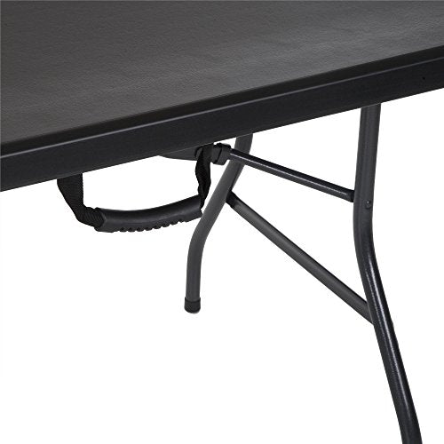 COSCO Fold-in-Half Banquet Table w/Handle, 8ft, Black Cosco