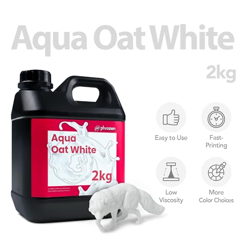 Phrozen Aqua Resin for 3D Printing, 405nm UV-Curing Photopolymer, Low Shrinkage, High Precision, Low Odor, Vivid Color, Non-Brittle, Fast Curing for LCD/DLP/SLA Printers (Oat White, 2KG) phrozen