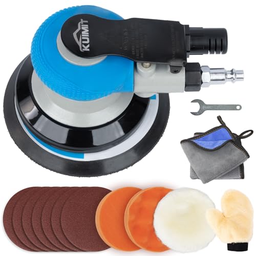 KUIMIT 5 Inches Air Random Orbital Sander, Pneumatic Palm Car Sanders For Wood Polisher Metal,And Auto Body Work, Da Sanders, Dual-action Sander KUIMIT
