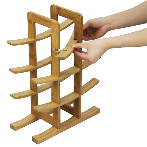 Oceanstar WR1149 12-Bottle Natural Bamboo Wine Rack , Red, 15.75 x 5.75 x 1.75 inches Oceanstar
