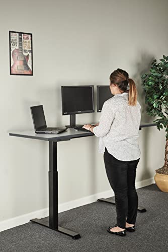 Alera 2-Stage Electric Adjustable Table Base, 48 to 72w x 24 to 36d x 27.5 to 47.2h, Black Alera
