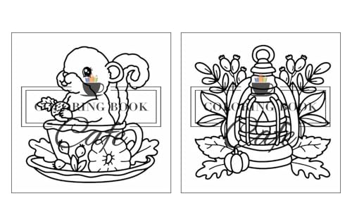 Cozy Autumn: Cute and Cozy Coloring Book for Adults & Teens Featuring Easy and Bold Autumn Designs (Bold and Easy Coloring Books) Majosta