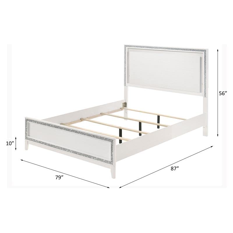 Acme Haiden Wooden Eastern King Bed with LED Lighting in White ACME Furniture