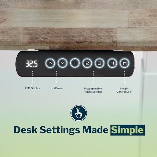 Vari ComfortEdge 80x60 L-Shape Electric Standing Desk – Height Adjustable Sit-Stand VariDesk for Corner Office with Reversible Left/Right Design + Reclaimed Wood Top/Slate Legs (Ships in 3 Boxes) Vari