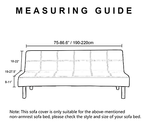 WOMACO Printed Futon Cover Stretch Sofa Bed Slipcovers Full Twin Queen Size Armless Couch Loveseat Protector Covers with Elastic Bottom for Living Room Bedroom Furniture (Rain Leaves, 75"-86.6") WOMACO