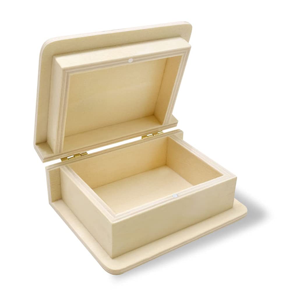 Craft Supply Unfinished Wooden Keepsake Book Shaped Box - 3.75 x 3 x 1.5 Inches Craft Supply