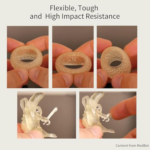 Siraya Tech Tenacious 3D Printer Resin Flexible 405nm UV-Curing Resin with High Impact Resistance Standard Photopolymer Resin for LCD DLP 3D Printing (2000g, Clear) Siraya Tech