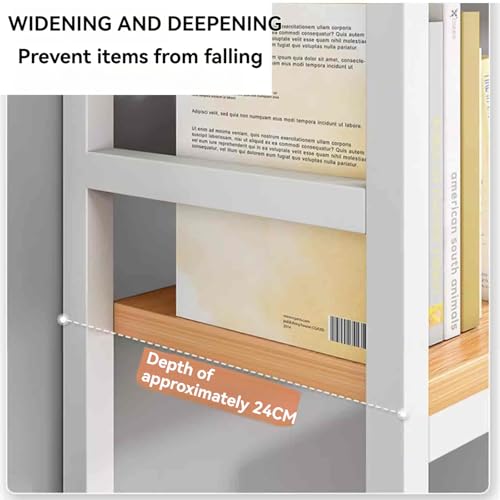 JXCAA Ladder Bookcase for Computer Desk, Dorm Room Desk Hutch, MDF + Steel Frame Material, Desktop Storage Rack, DIY Storage, L55/ 75/95 Cm JXCAA