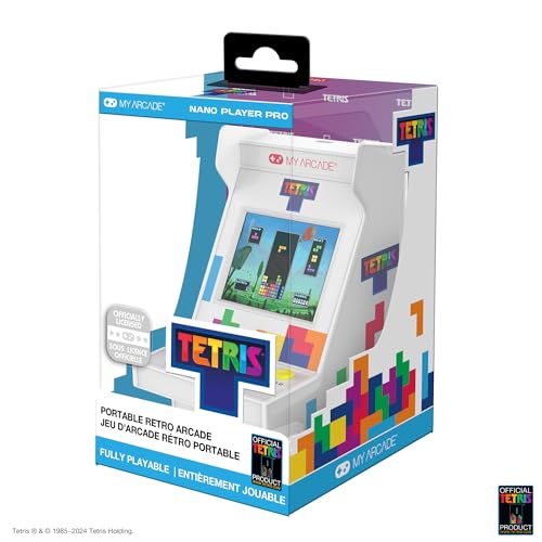 My Arcade Tetris Nano Player Pro: 201 Games, Mini Arcade Machine 4.5" Fully playable Video Game Collectible My Arcade