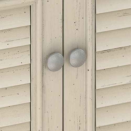 Bush Furniture Fairview Small Storage Cabinet with Doors, Antique White/Tea Maple (WC53296-03) Bush Business Furniture