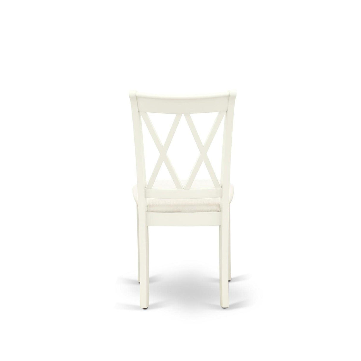 East West Furniture CLC-LWH-C Clarksville Kitchen Dining Chairs - Linen Fabric Upholstered Wood Chairs, Set of 2, Linen White East West Furniture