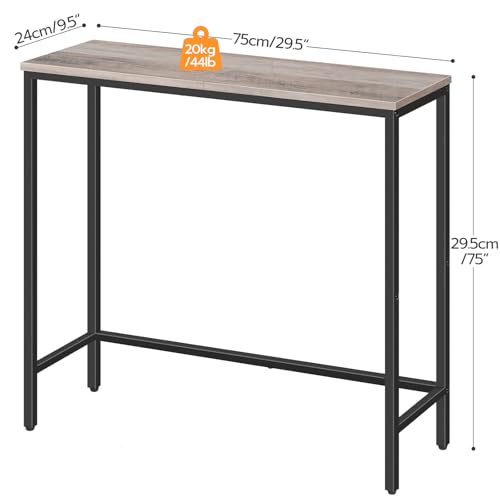 HOOBRO Narrow Console Table, 29.5" Small Entryway Table, Thin Sofa Table, Side Table, Display Table, for Hallway, Bedroom, Living Room, Foyer, Greige and Black BG75XG01 HOOBRO