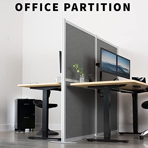VIVO Modular Wall System, 2 PET Panels, Modern Professional Office Cubicle Dividers, Freestanding Privacy-Screen, 66 inches High, Dark Gray, PP-MWS63D VIVO