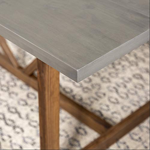 Walker Edison Modern Farmhouse Small Kitchen Furniture Dining Room Table Wood, 72 Inch, Grey and Brown Walker Edison