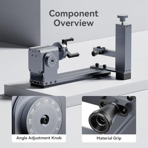 LONGER Rotary Extender (with Riser) is Ideal for Engraving Cylindrical, Wine Glass, and Irregular Objects. Compatible with Nano, Nano Pro, Ray5, B1, and Most Other Laser engravers. Longer