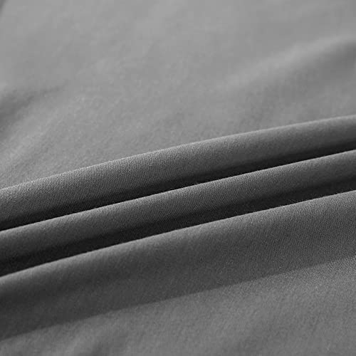 Flat Sheet-Premium Hotel 1-Piece Top Sheet, Luxury and Soft Quality Bedding Flat Sheet, Wrinkle-Free, Stain-Resistant (Dark Grey, Twin) JUWENIN