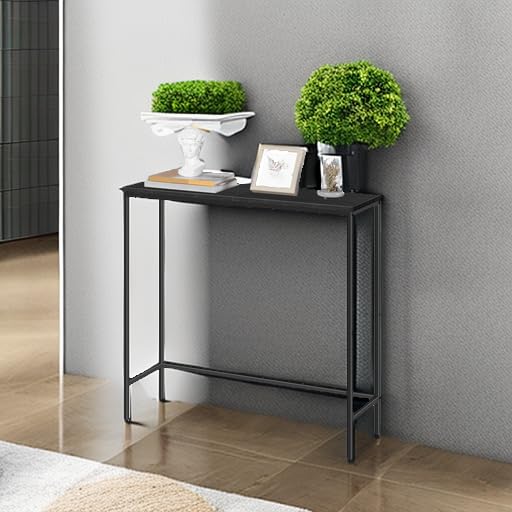 HOOBRO Narrow Console Table, 29.5" Small Entryway Table, Thin Sofa Table, Side Table, Display Table, for Hallway, Bedroom, Living Room, Foyer, Black BK75XG01 HOOBRO