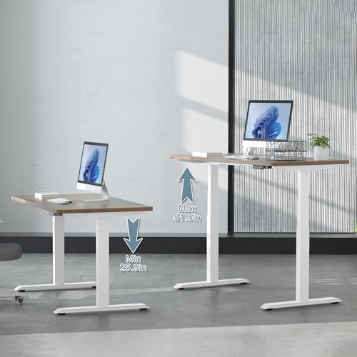 Fromann Dual Motor Electric Standing Desk Frame 3 Tier Legs Height Adjustable Handset with USB A+ C Ports Sit Stand up Desk Base for Home and Office (White) Fromann