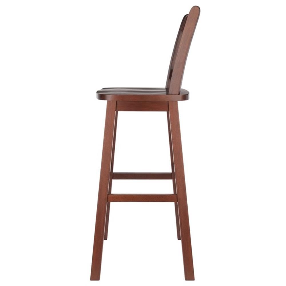 Winsome Fina Swivel Seat Bar Stool, 30In Height, Solid Wood, Walnut Finish Winsome