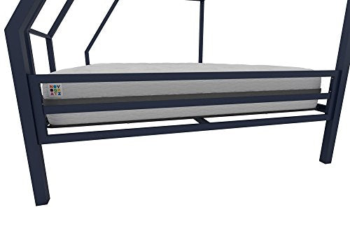 Novogratz Maxwell Twin-Over-Full Metal Bunk Bed with Ladder and Guardrails, Navy Blue Novogratz