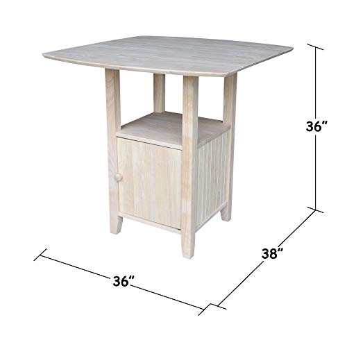 IC International Concepts T-3638DPG Bistro Table, Unfinished IC International Concepts