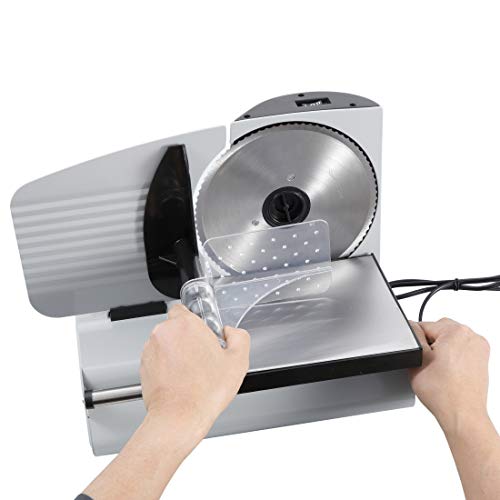 ZENY Professional Stainless Steel Electric Meat Slicer Food & Vegetable Cutter with Removable 7.5" Blade - Adjustable Knob for Thickness - Anti Slip Rubber Feet - Sliver (7.5") ZENY