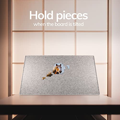 1000 Piece Jigsaw Puzzle Boards Portable, Puzzle Mat with Cover, Lightweight Puzzle Tray Storage System, Felt Puzzle Table Top by Coobe (Gray) Coobe