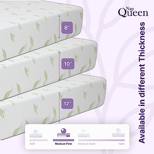 NapQueen Queen Size Mattress, 8 Inch Anula Green Tea Infused Memory Foam Mattress, Queen Size Mattress Bed in a Box, CertiPUR-US Certified Mattress NapQueen