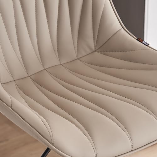 YOUNIKE Bar Stools Set of 2 for Kitchen Island, Khaki Swivel Tall Barstools, Adjustable Bar Stool with Back, Faux Leather Padded Bar Chairs, Modern Counter Height Stools with 300LBS Support YOUNIKE