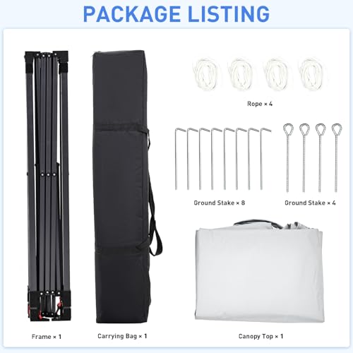 Oneofics Pop Up Canopy, 10x10 FT Instant Outdoor Canopy Tent with Carrying Bag, 3 Adjustable Heights - Portable for Outdoor Activities Oneofics
