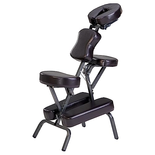 Master Massage Bedford Portable Massage Chair - Lightweight with Carrying Bag - Tattoo Height Adjustable Folding Face Cradle SPA (Coffee) Master Massage Equipment