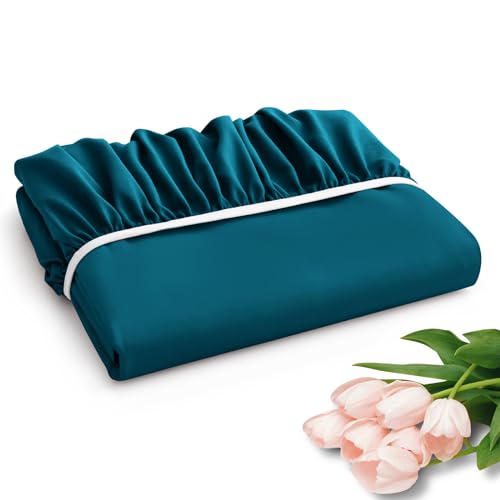 Horbaunal Extra Deep Pocket Queen Fitted Sheet Only - Fits Up to 24 Inch Mattress - Luxury 1800 Thread Count - Microfiber Teal Fitted Bed Sheet Queen Size Horbaunal