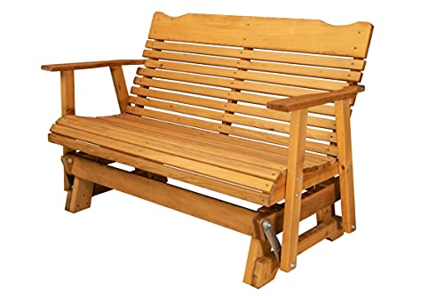 Kilmer Creek Rustic Finished 4' Cedar Porch Glider, Amish Crafted Kilmer Creek