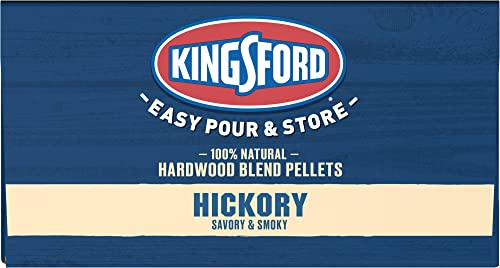 Kingsford 100% Natural Hickory Hardwood Blend Pellets - For All BBQ Grills & Smokers, 18 lbs Kingsford