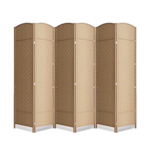 Cocosica 6 Panel Room Divider,6Ft Folding Privacy Screen,Tall - Extra Wide Foldable Panel Partition Wall Divider with Diamond Double-Weaved Hand-Woven Design Room Screen Divider COCOSICA