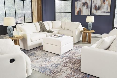 Signature Design by Ashley Modmax Coastal Press-Back Swivel Glider Rocker Recliner with Machine Washable Cover, Hidden Storage Compartments and 2 Bolster Pillows, Beige Signature Design by Ashley