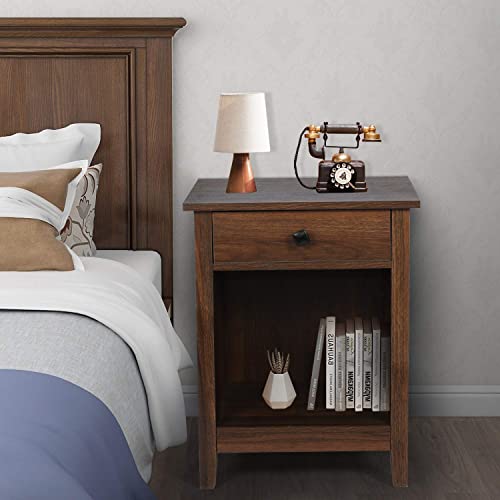 Rustic GBU Nightstands - Set of 2 Wooden Bedside Tables with Drawers for Stylish Storage GBU
