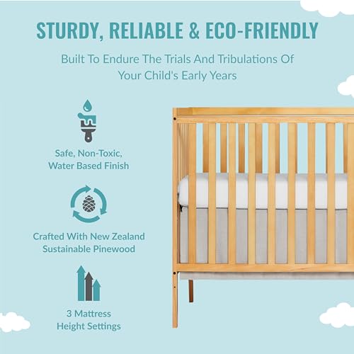 Dream On Me Synergy 5-In-1 Convertible Crib In Natural, Greenguard Gold Certified Dream On Me