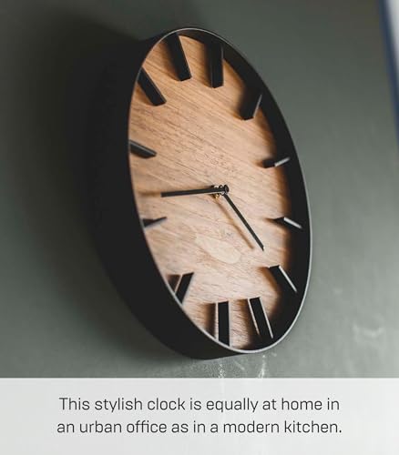 Yamazaki Home Wall Clock - Modern Wood Home Decoration Steel + Wood One Size Walnut YAMAZAKI
