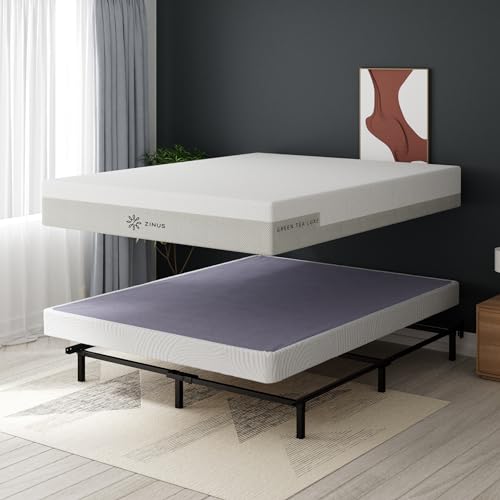 ZINUS Edgar 4 Inch Bamboo Box Spring - Sturdy Mattress Foundation for Reliable Support, Queen Size Zinus