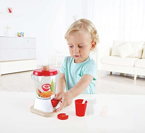 Hape Smoothie Blender | Multicolor Kitchen Smoothie Machine Play Set Complete with Cups & Straws, 9.44 Inch Hape