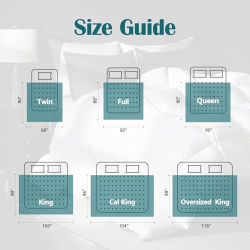 Yalamila Goose Feather Down Fiber Comforter Queen Size, 100% Cotton Ultra Soft Fluffy Duvet Insert Queen, All Season Luxurious Hotel Bedding Comforter with 8 Loops, White 90"x90" Yalamila